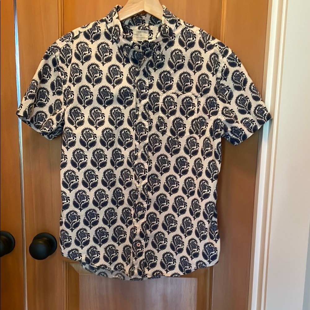 J. Crew Crewcuts Navy Blue and White Boys Button Down Shirt